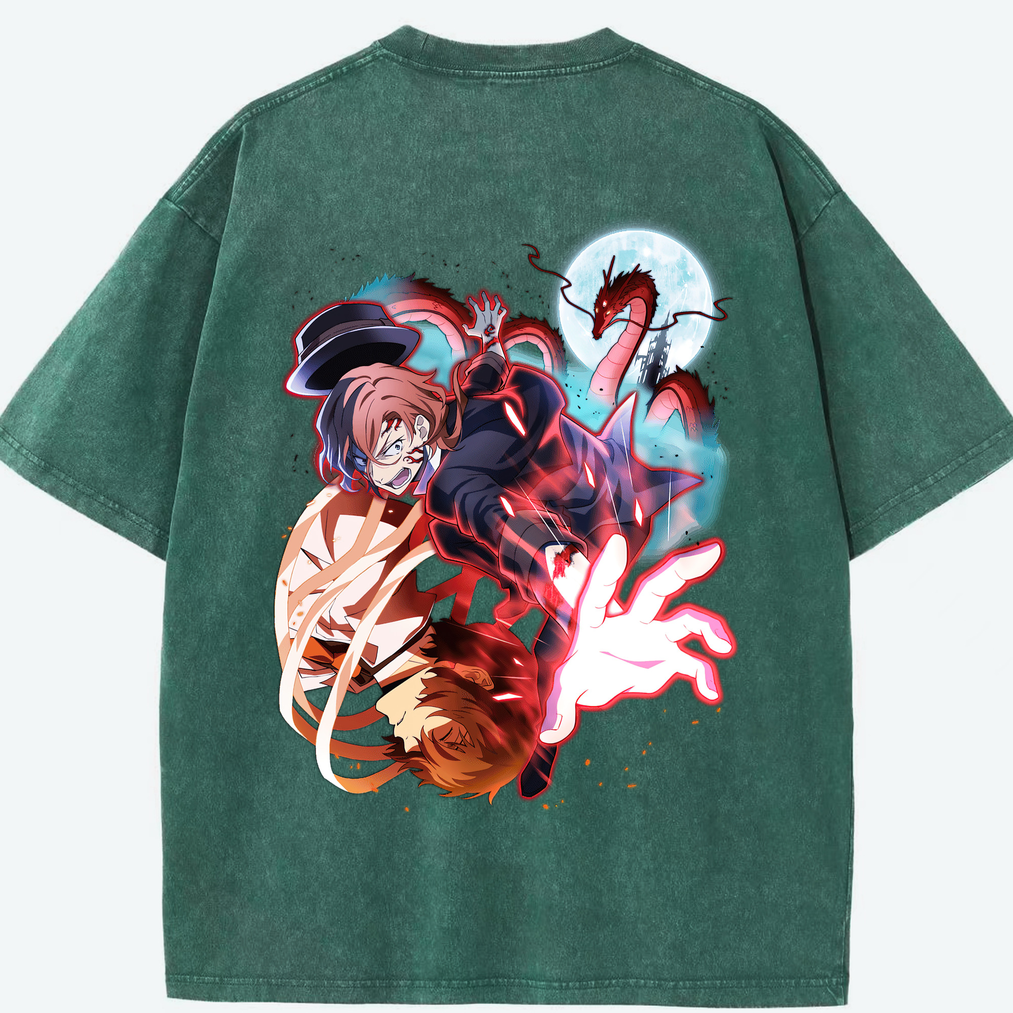 （画像用） 文豪ストレイドッグス Bungo Stray Dogs 綿100% ヴィンテージ風 半袖Tシャツ（背面プリント）